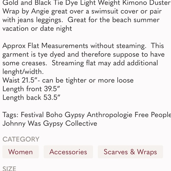 Last Medium NWT Red White Tie Dye Gypsy Long Kimono Duster Med - Picture 7 of 8